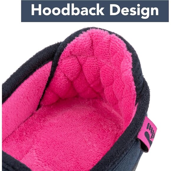 Women's Two Tone Pink Blue Hoodback Removable Rubber Insole Slipper Boot shoes - Picture 4 of 6